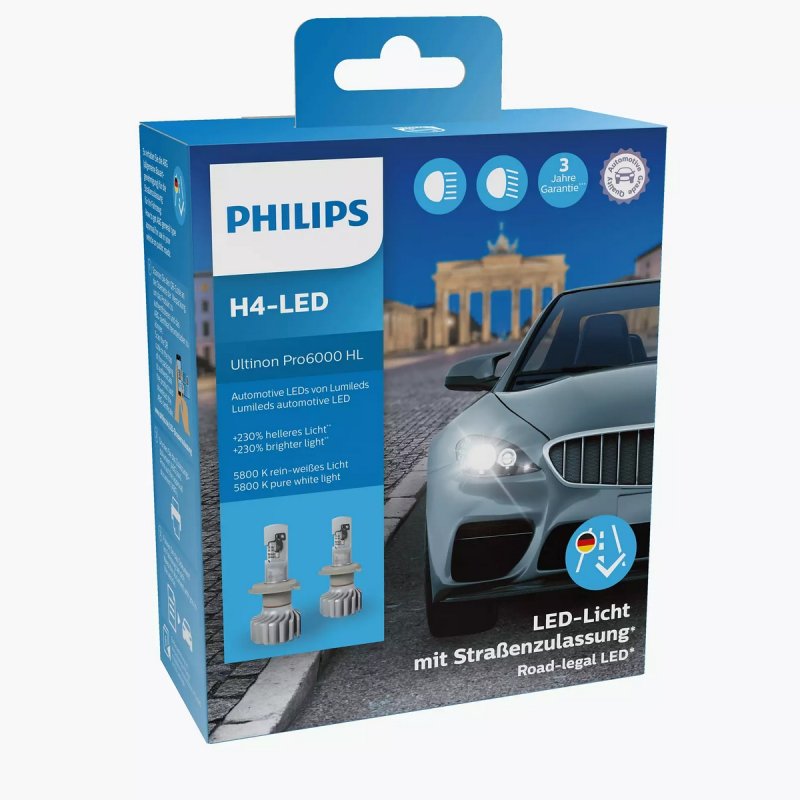 Philips Ultinon Pro6000 H4 LED VW Polo 86C inkl. 2F mit Zulassung